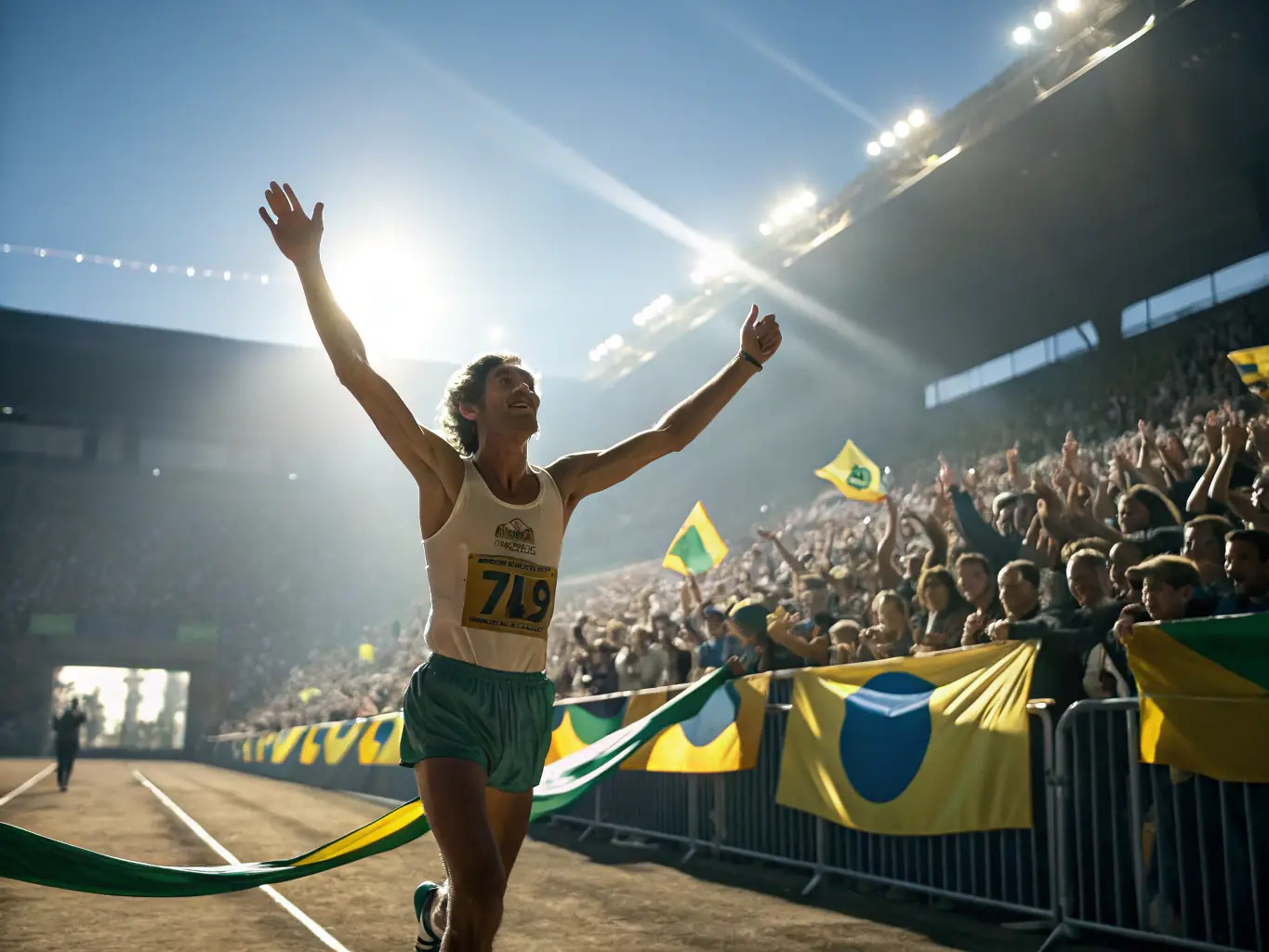 An inspiring image of athletes competing in a local athletics competition, demonstrating the competitive spirit and community support fostered by UNION SPORTIVE D'AVORD ATHLETISME.